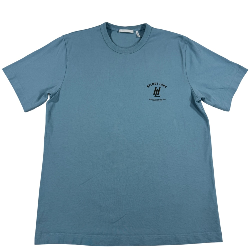 Helmut Lang Societas Secretum Order of Lang Graphic Topaz T-Shirt Men's L Preppy